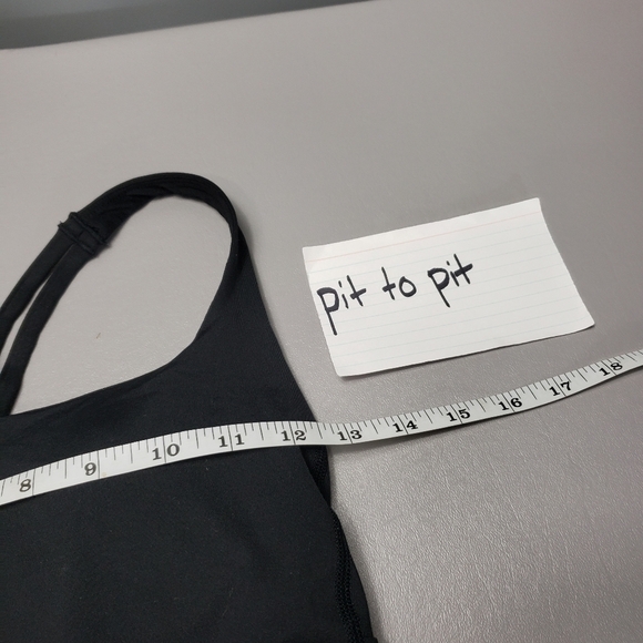 Lucy solid black work out tank top with built in bra women's size XS - Picture 3 of 9